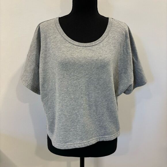 Victoria Secret Grey Short Sleeve Fleece Size X Small - Picture 1 of 6